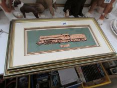 A framed and glazed wooden model of LNER
