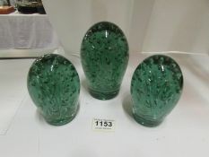 3 matching Victorian glass dumps