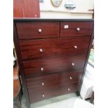 A mahogany 2 over 5 chest of drawers