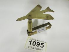 A brass Trench Art Aeroplane