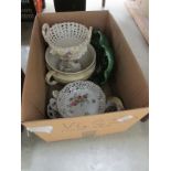 A box of miscellaneous china, some a/f