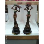 A pair of original Art Deco spelter figu