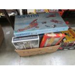 A box of board games including Sopwith,