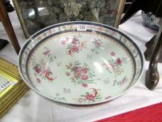 A large French hand painted bowl (13.5"