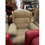 A hand operated reclining chair