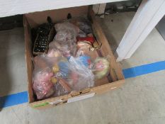 A box of dolls etc