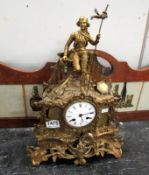 A French clock surmounted figure