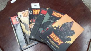 A collection of Hellboy graphic novels a