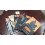 A collection of Hellboy graphic novels a