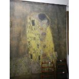 A wall hanginn of Gustav Klimt's 'The Ki