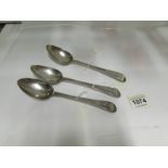 3 Georgian silver serving spoons, HM Lon