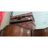 2 leather suitcases