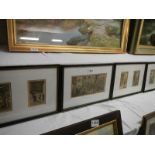 A set of 4 early framed and glazed engra