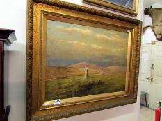 A Victorian oil on canvas of moorland sc