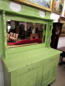A green painted Victorian sideboard