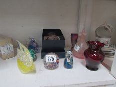 A mixed lot of coloured glass including