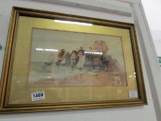 A framed and glazed watercolour, watersi