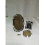 3 silver photo frames