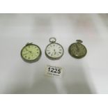 A silver pocket watch and 2 others
