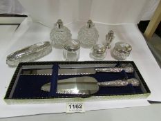 6 silver topped items (only 4 HM), a sil