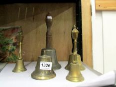 5 brass bells