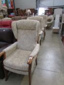 3 good quality wing arm chairs