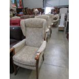 3 good quality wing arm chairs