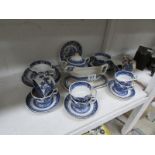 26 items of Wood's blue and white potter