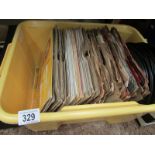 A box of 78rpm records