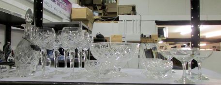 A mixed lot of glassware including decan