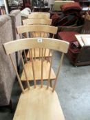 5 stick back kitchen chairs and 2 stools