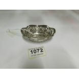 A small silver fretwork dish, Birmingham