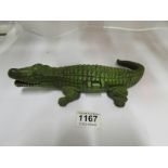 A 1930's cold painted spelter crocodile