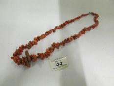 A natural coral antique necklace