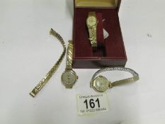 3 ladies wristwatches including one with