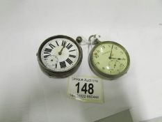 A silver pocket watch a/f and one other