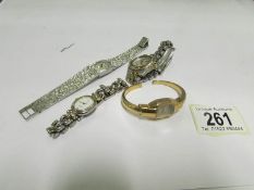 4 wrist watches including 17 jewel Sabri