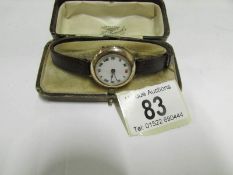 A ladies antique rose gold wrist watch (