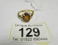 A 22ct gold ring set citrine