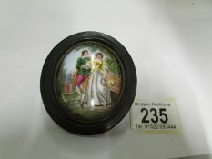 A oval 19th century miniature plaque of