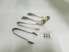 2 Victorian silver mustard spoons and 2