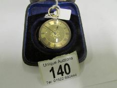 An 18ct gold ladies fob watch