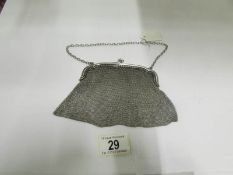 A heavy silver mesh evening bag, Hallmar
