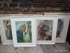 5 framed and glazed ethnic portrait prin