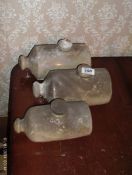 3 stoneware water bottles