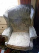 An old wingback armchair
