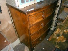 A Victorian bow front 2 over 3 chest of drawers