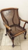 An old wicker chair