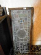 A stain glass leaded panel & 1 small similar