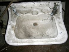 A porcelain sink